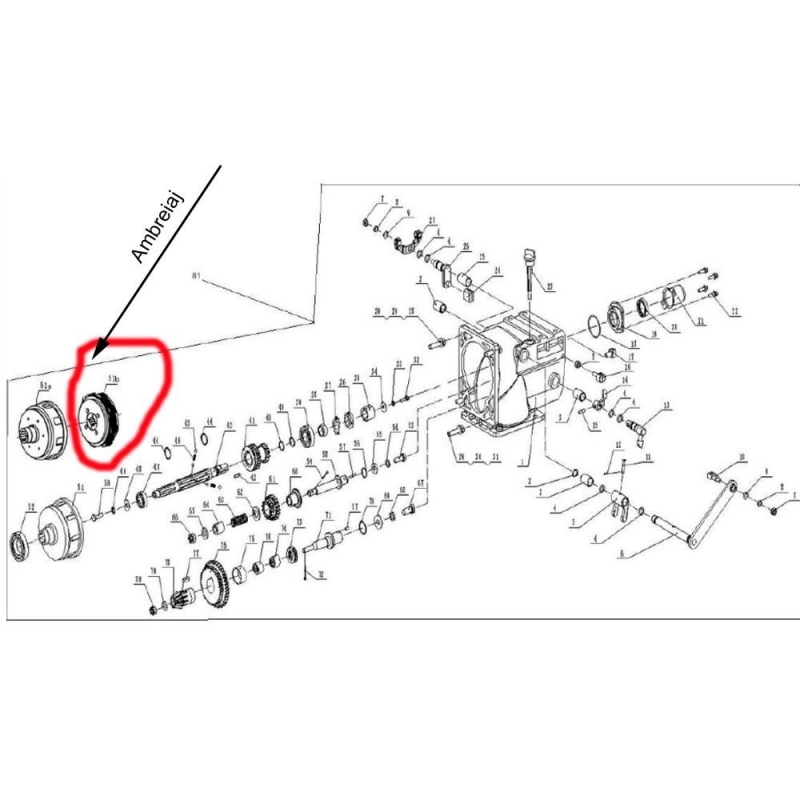Ambreiaj RURIS PS1001KSD-3-51B, pentru motocultor Ruris 1001ksd, 1002ksd, Ruris 109, 209, 751KS