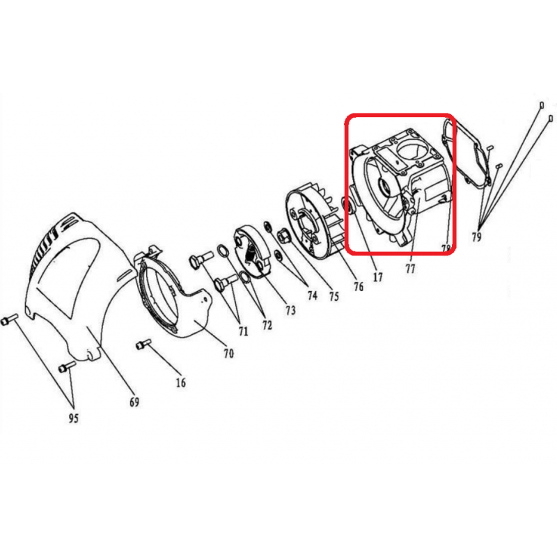 Bloc motor RURIS PS731c-1-77, pentru motocoasa Ruris 731c