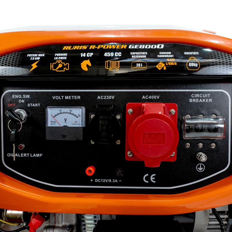 Generator de curent Ruris, 14 CP, 7500W, R-Power GE8000