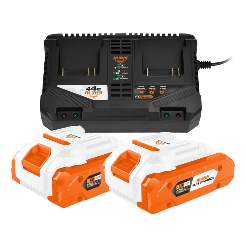 Kit 2 acumulatori + incarcator dublu RURIS Alfa UP 4444e 20 V