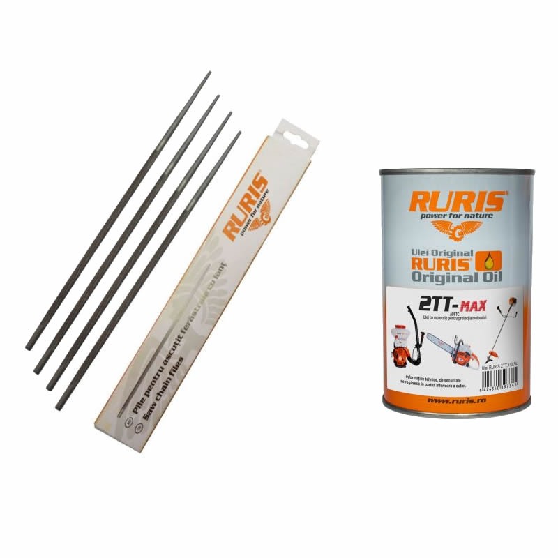 4 x Pila rotunda 5,1 mm + Ulei 500ml 2TT-MAX