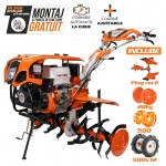 Motocultor RURIS 1300KS, benzina, 13CP, roti de cauciuc, roti metalice, plug reversibil, set contragreutati 20kg