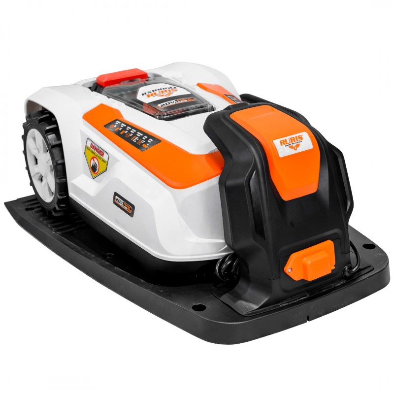 Robot de tuns gazon RURIS RXR1000 ,acumulator Li-Ion, 20V, 5Ah, panta 20 grade
