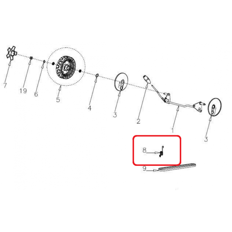 Arc RURIS PS109XLD-5-8, pentru masina de tuns gazonul Ruris DAC 109XLD