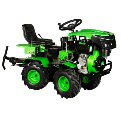 Mini tractor Micul Fermier, 17cp 530cc, motor pe motorina 4T, 4X4, 4 viteze, pornire electrica, 2 cutii de viteze, sistem hidraulic