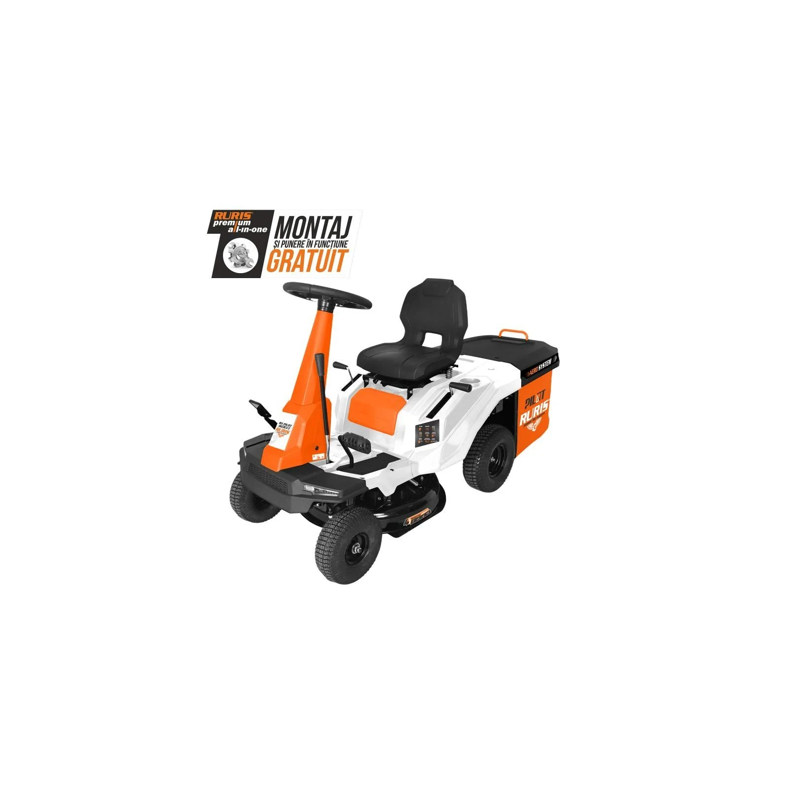 Tractoras de tuns gazon RURIS RX PILOT 003CVT, Motor Rato 7.5 CP, Transmisie CVT, Latime 61 cm