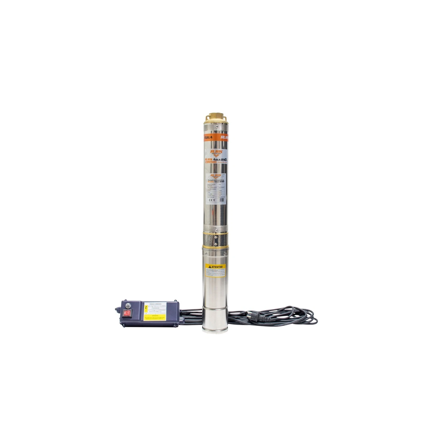 Pompa submersibila apa curata de adancime Ruris Aqua 890,corp inox, 750 W, 4m³/h debit apa