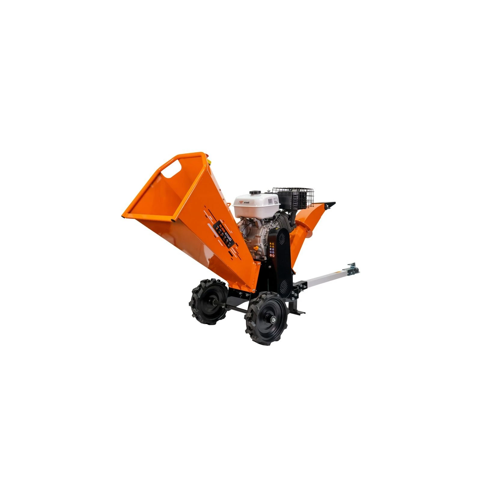 Tocator de crengi si resturi vegetale RURIS ST500, motor benzina, 4T, 459 CC, 15 CP, viteza cutite 3000 rpm, diametru maxim taiere 100 mm, cu jgheab
