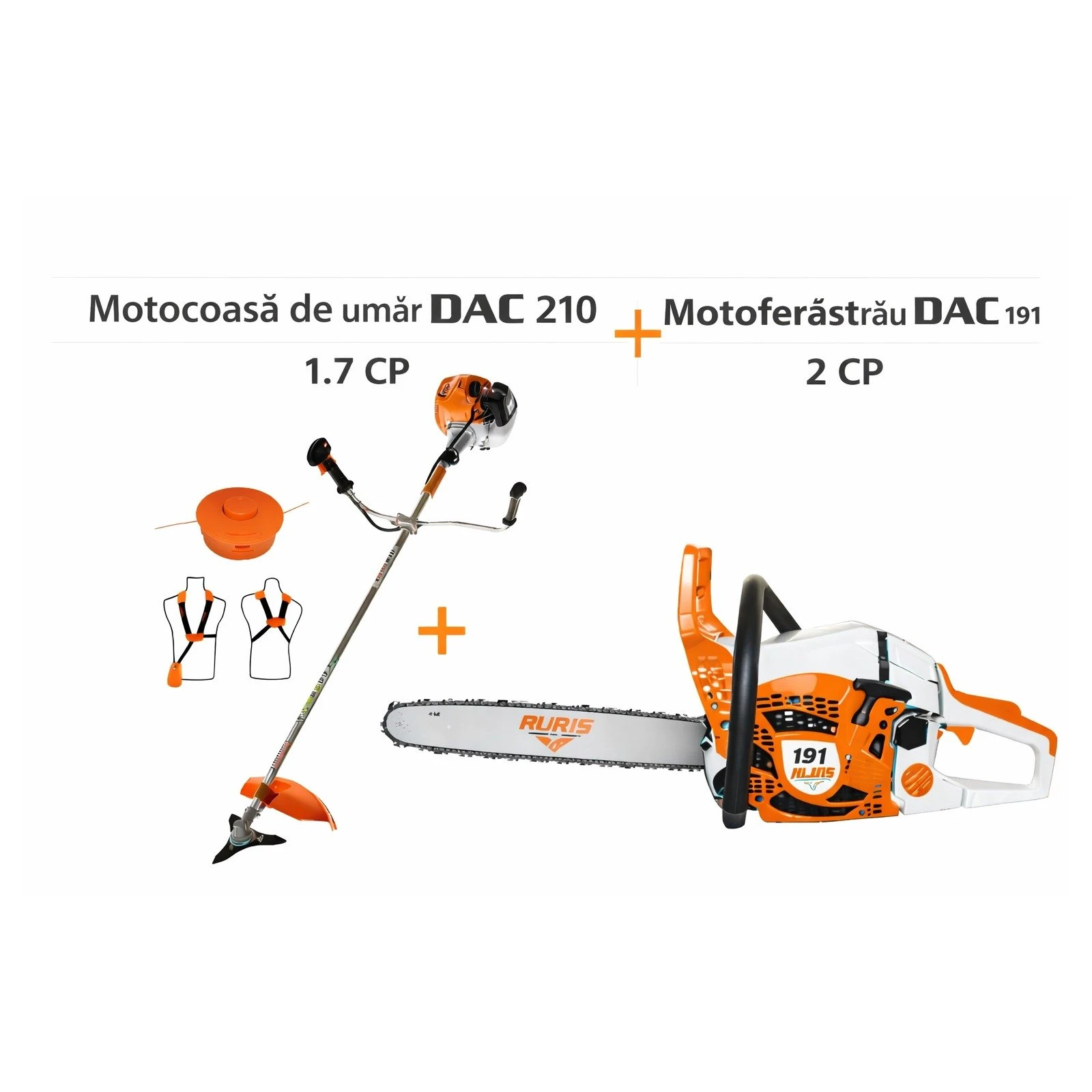 Pachet istet (Motocoasa DAC 210+ Motoferastrau RURIS 191)