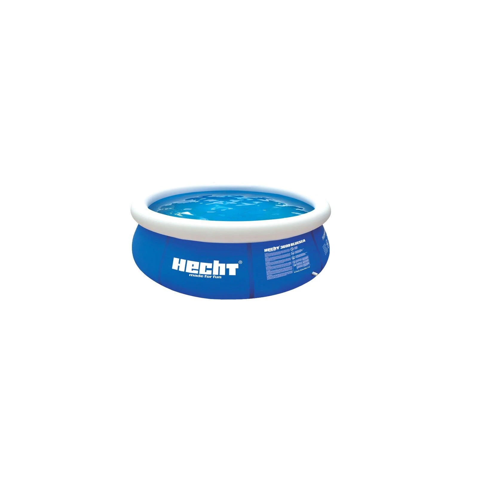 Piscina gonflabila HECHT 3609 Blue Sea, dimensiuni 360 x 90 cm, volum 6654 litri, kit de reparare inclus