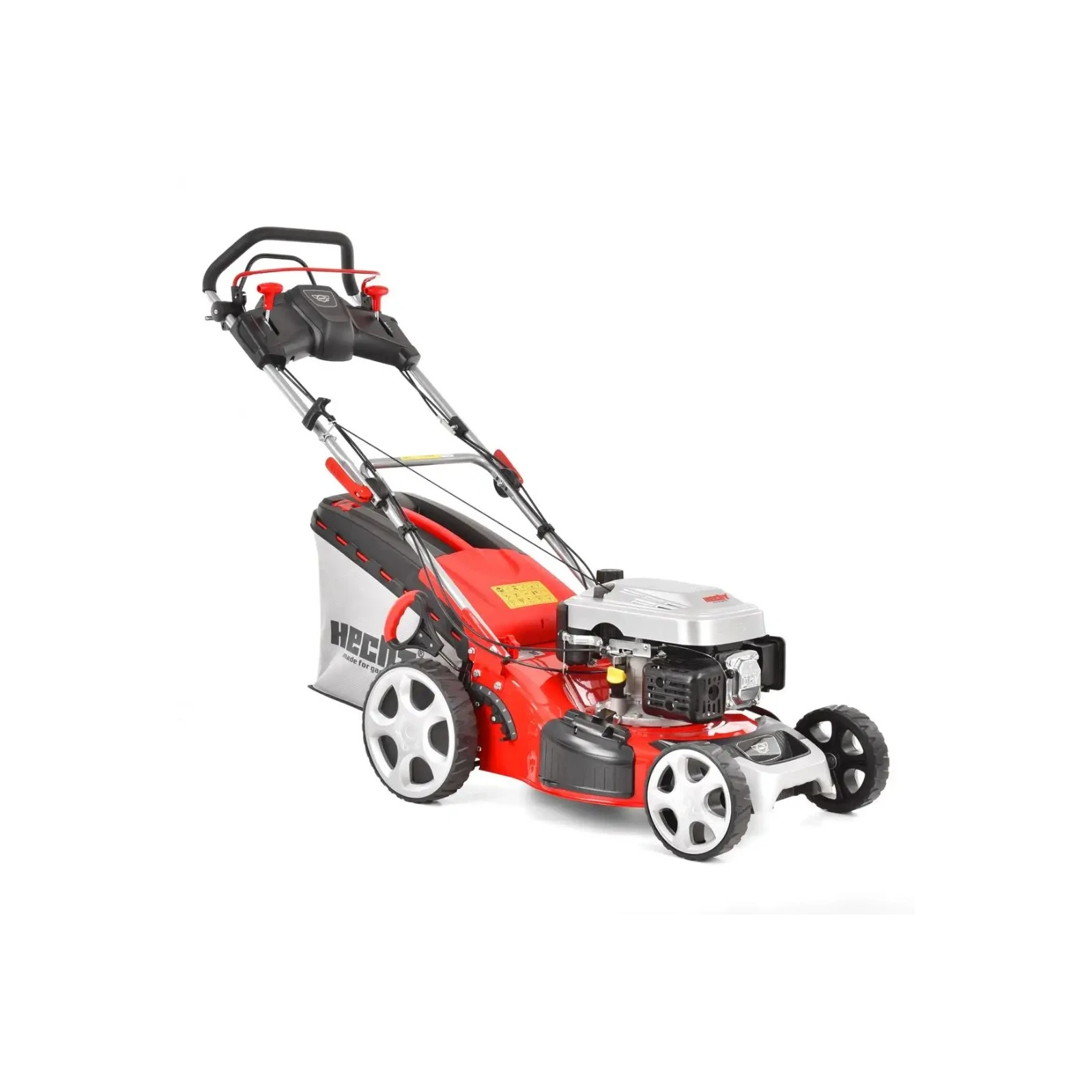 Masina de tuns iarba, pe benzina HECHT 5484 SX 5 IN 1, motor de 135 cc, cu o putere nominala de 2,4 kW, capacitate cos 60 l, cu 4 viteze de deplasare