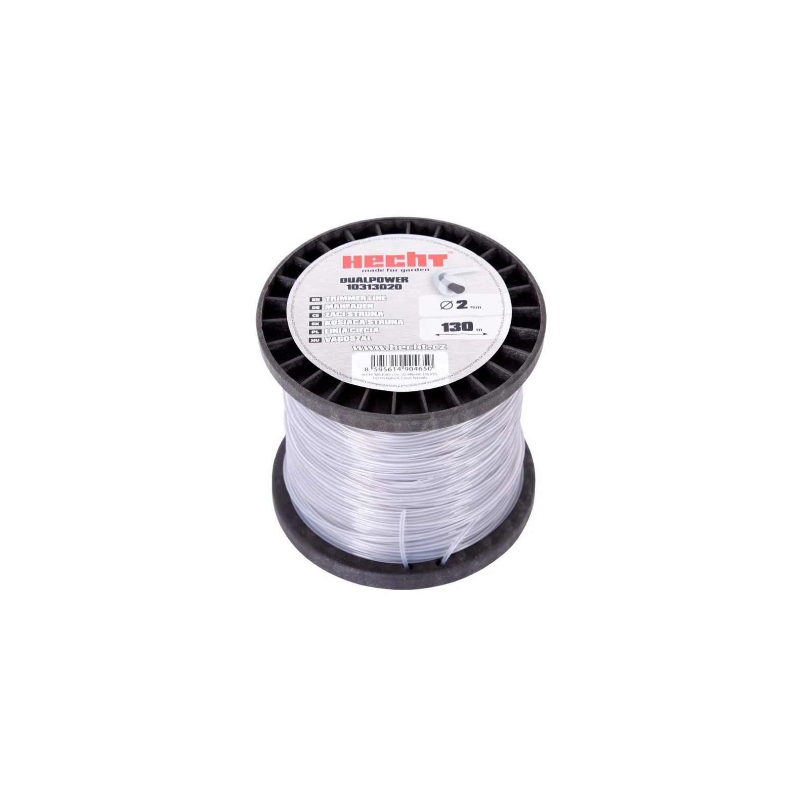 Fir rotund trimmer, 2 mm x 130 m, insertie metalica, rezistent la rupere si supraincalzire, Hecht 10313020