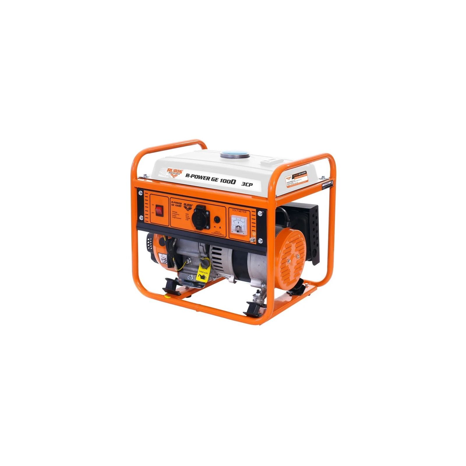 Generator curent electric Ruris R-Power GE 1000, 1000 W, 3 CP, 4 timpi, benzina, 15 h autonomie maxima