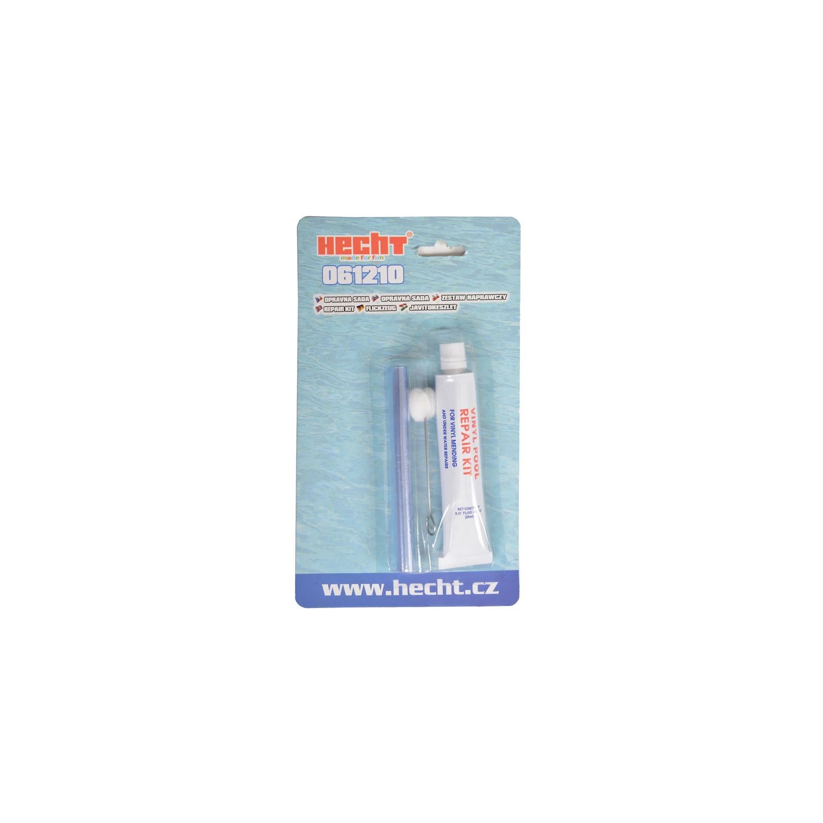 Kit pentru repararea psicinei HECHT 061210, adeziv, petice, accesorii