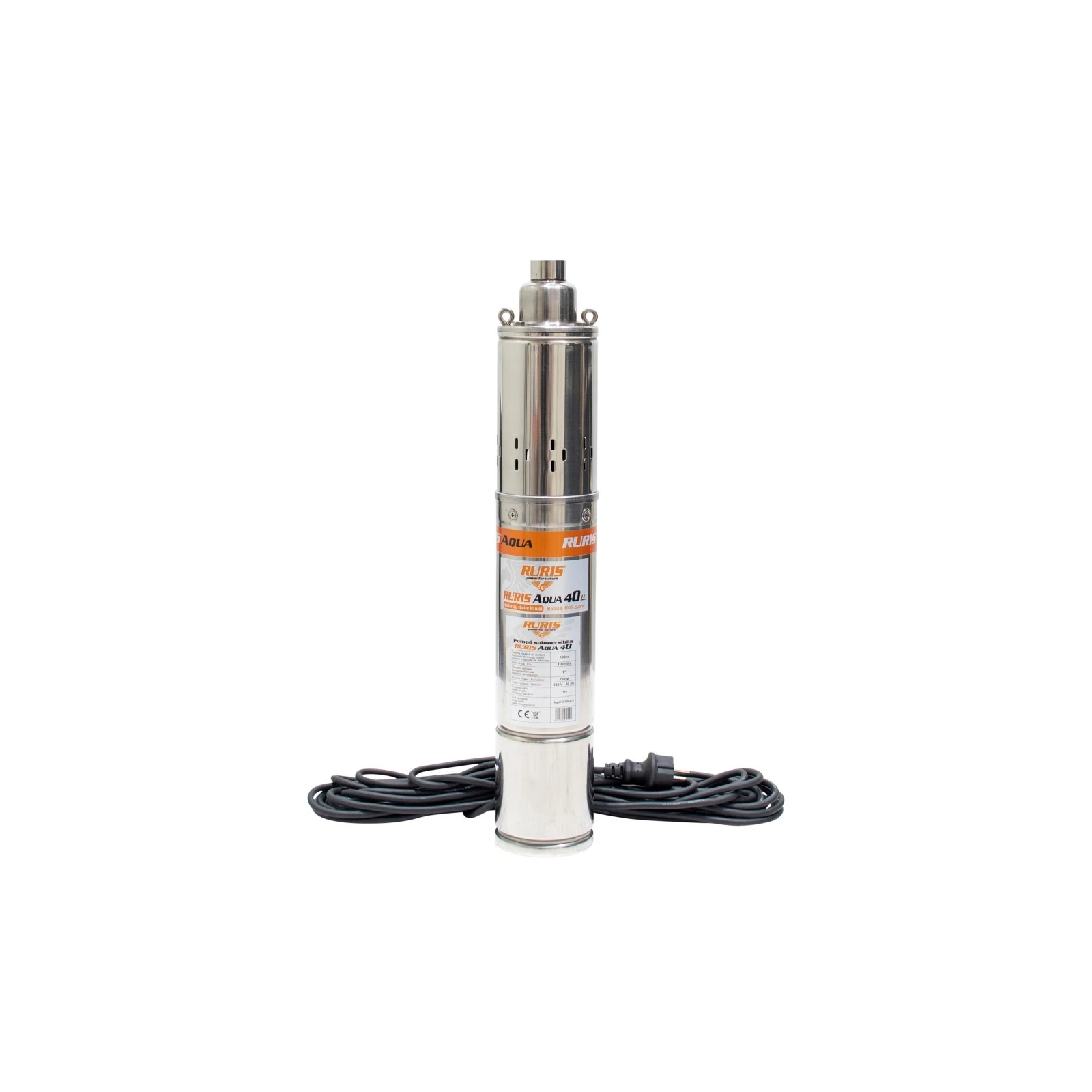 Pompa submersibila apa curata de adancime Ruris Aqua 40,corp inox, 750 W, 30 l/min debit apa