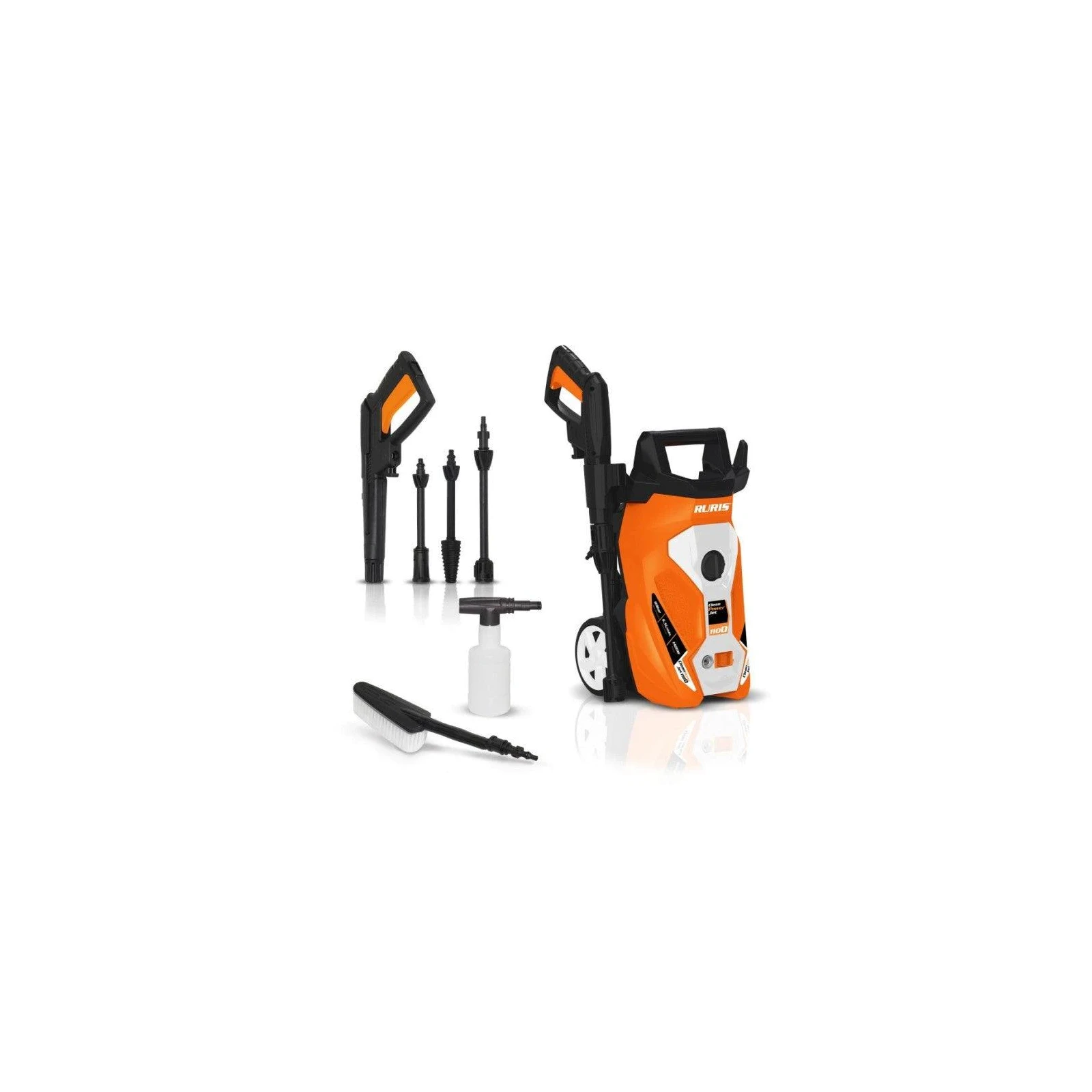 Aparat de spalat cu presiune RURIS CleanPowerJet1100, 1400 W, 390 l/h, 110 bar, accesorii incluse