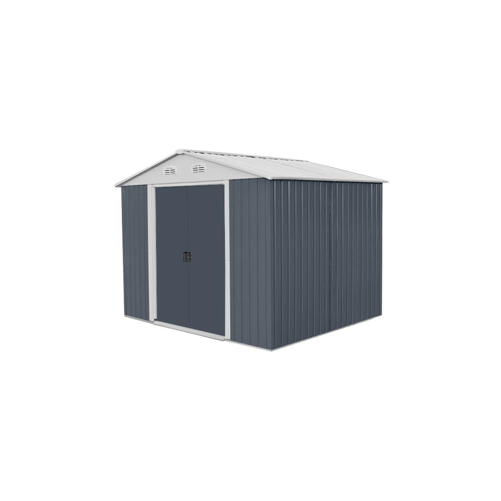 Magazie pentru lemne si unelte Hecht 6x8 plus cadru si baza metalica dimensiuni 192 x 258 x 208 cm