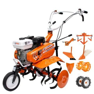 Motosapa RURIS DAC 7000ACC3, roti cauciuc 4.00-8, rarita, plug, adaptor, dispozitiv scos cartofi, roti metalice 400,fara manicot si cultivator