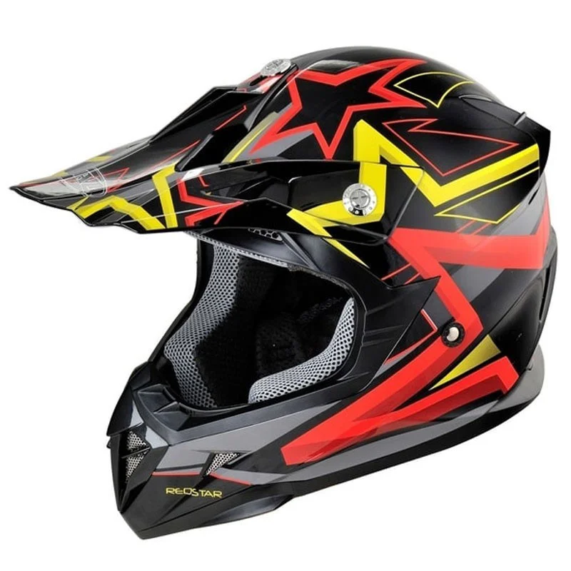 Produs Casca moto ATV integrala HECHT 55915XL, STARS design, material ABS, marime XL 61 cm, multicolor Imagine