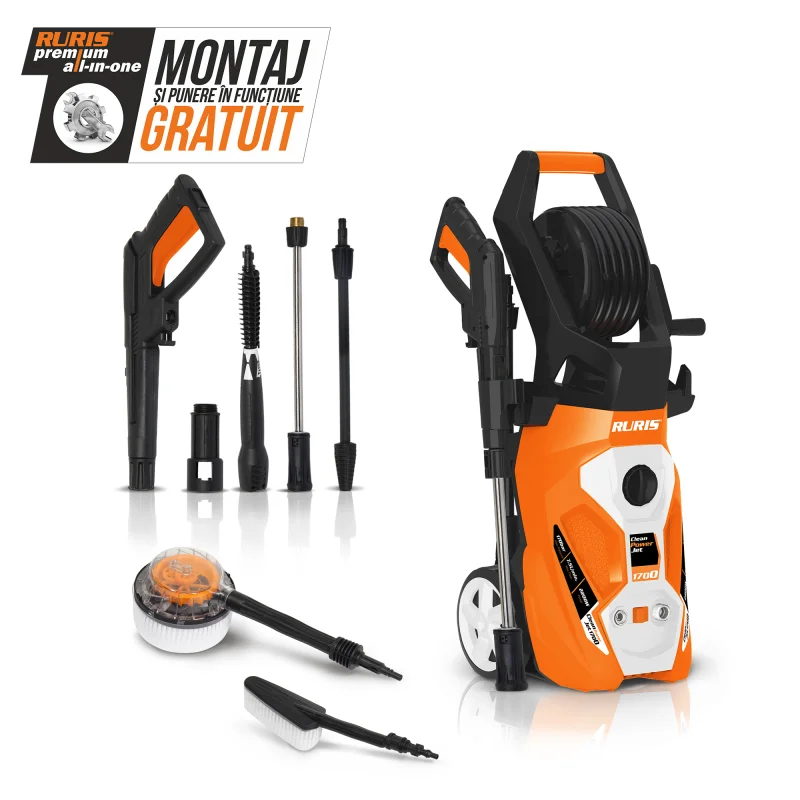 Produs Aparat de spalat cu presiune RURIS CleanPowerJet1700, 2200 W, 450 l/h, 170 bar, accesorii incluse Imagine