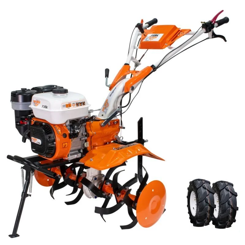 Produs Motocultor RURIS 731K Start, 7.5 CP, 4 timpi, 83 cm latime lucru, reductor fonta, 3.6 l, benzina, roti cauciuc, freze Imagine