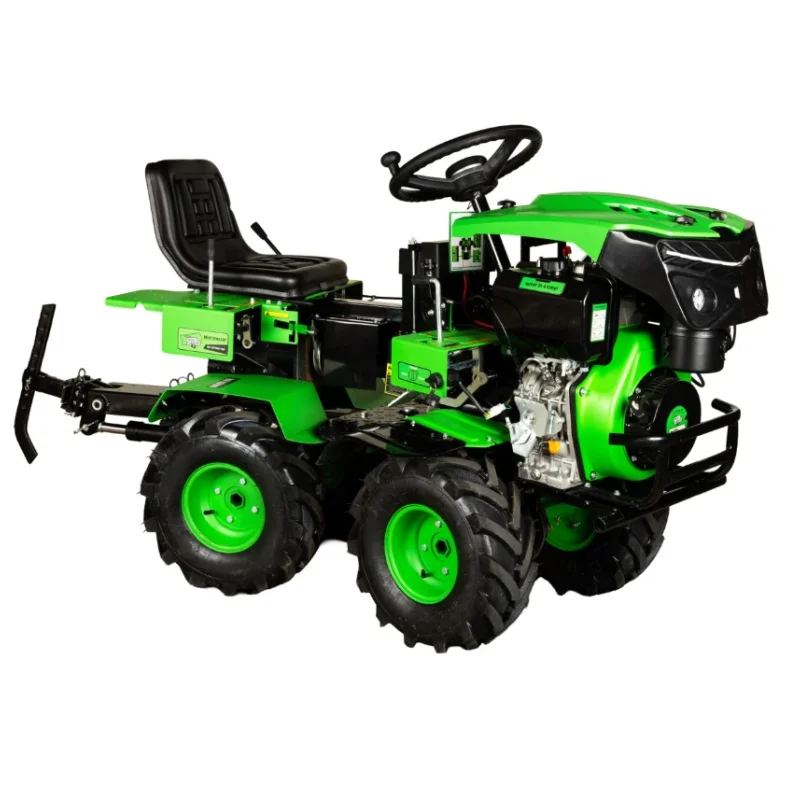 Produs Mini tractor Micul Fermier, 17cp 530cc, motor pe motorina 4T, 4X4, 4 viteze, pornire electrica, 2 cutii de viteze, sistem hidraulic Imagine