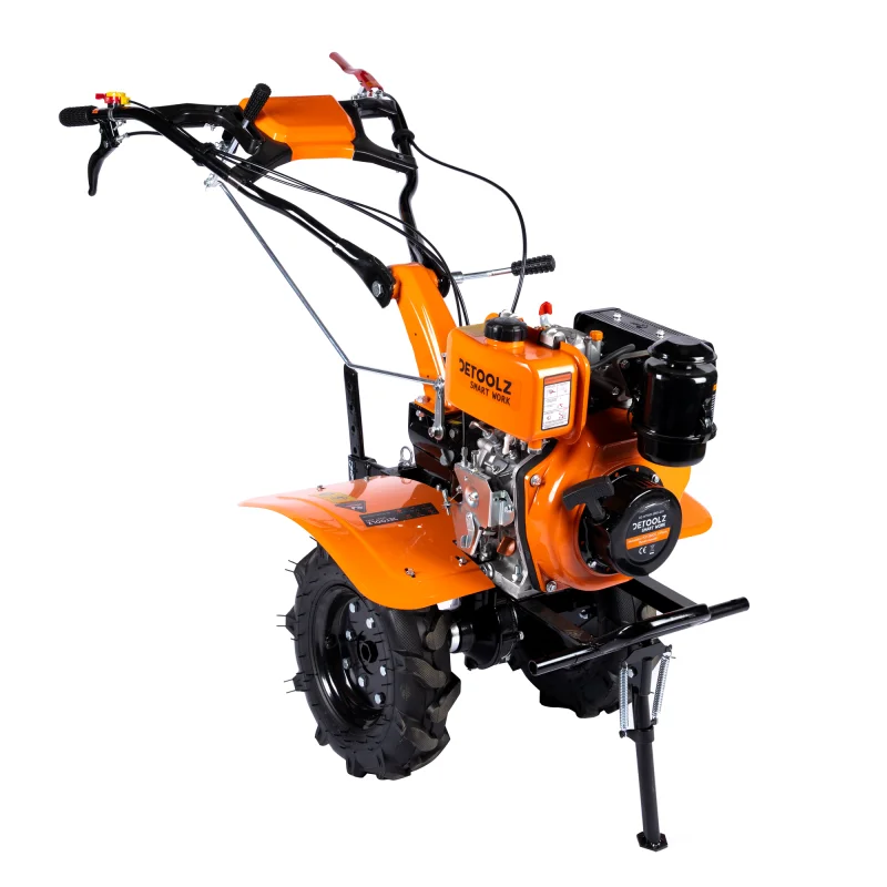 Produs Motocultor DETOOLZ 7CP 280CC, motorina, 4T, 3 viteze, pornire manuala, cu roti Imagine